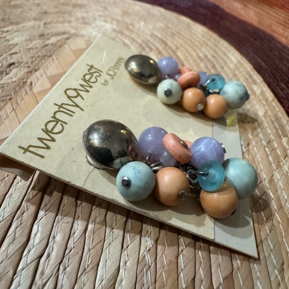 Vintage JCPenny Multicolor Beaded Earrings - Picture 2 of 2